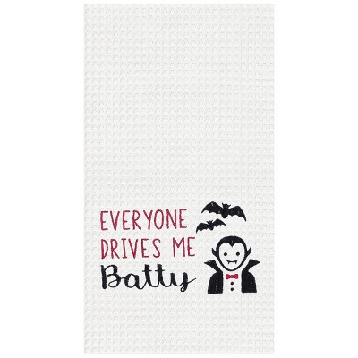 C&F Home Everyone Drives Me Batty Waffle Weave Kitchen Towel