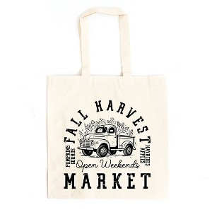 City Creek Prints Fall Harvest Market Canvas Tote Bag - 15x16 - Natural - 1 of 2