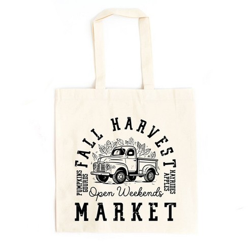 City Creek Prints Fall Harvest Market Canvas Tote Bag - 15x16 - Natural - image 1 of 2