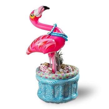 Syncfun 50in Pink Flamingo Inflatable Cooler Ring Toss Game, Beverage Drink Containers Pool Party Decoration