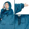 PAVILIA Wearable Blanket Hoodie Adults, Faux Shearling Cozy Oversized Hooded Sweatshirt, Warm Fleece Two Pockets - 2 of 4