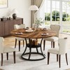 VANOMi Round Dining Table for 4-6, 47 inch Wood Dining Room Table with Storage Shelf - 2 of 4