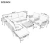 Sapphtopaz Patio Furniture Set Outdoor Rattan Sectional Conversation Sofa with Acacia Wood Legs and Coffee Table for Garden, Terrace - 3 of 4