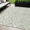 Artichoke Green And Ivory Geometric Washable Indoor Outdoor Area Rug - 2 of 4