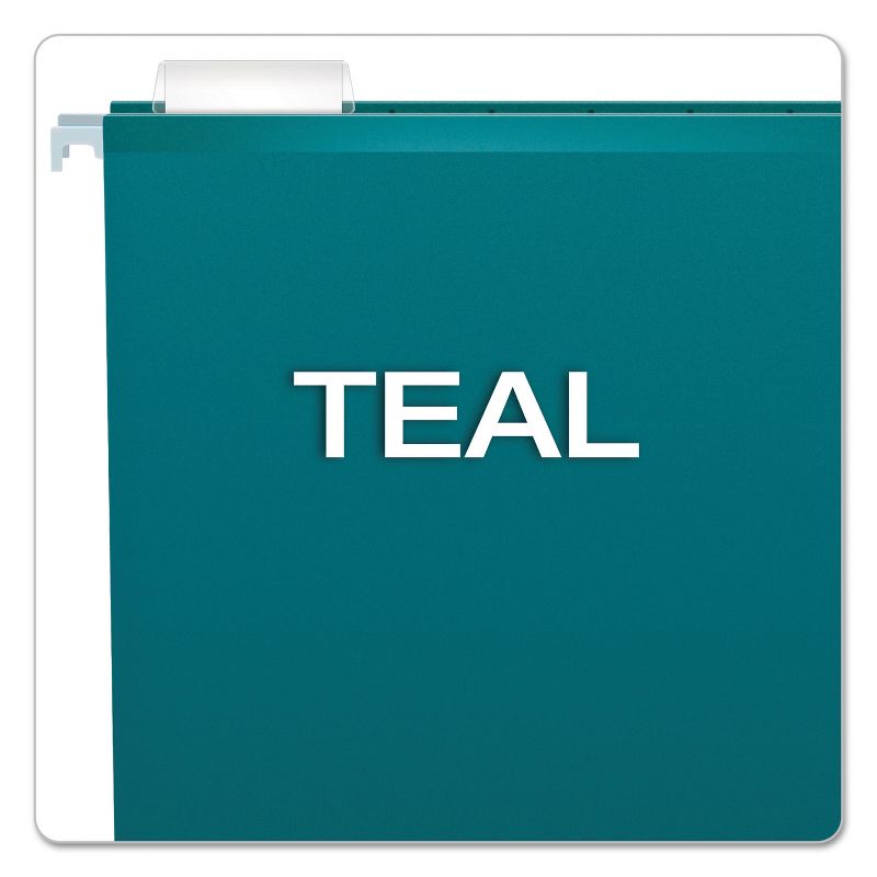 Pendaflex Reinforced Hanging Folders 1/5 Tab Letter Teal 25/Box 415215TEA, 3 of 9