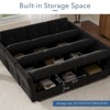 Sectional Sofa with Storage, U-Shaped Velvet Couch - Modular, Convertible, High Support, Blue/Black - 3 of 4