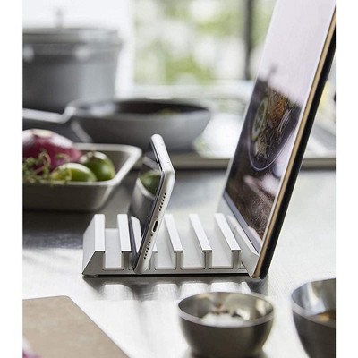 White Aluminum Multi-Device Tablet and Phone Stand