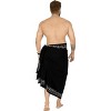 LA LEELA Men's Cover Up Casual Vacation Beach Holidays Summer Long Swim Trunk Swimwear For Men Beachwear Pareo One Size Onyx, Plain - 2 of 4
