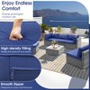 Tangkula 6PCS Patio Conversation Furniture Set Rattan Sectional Sofa Set w/ Navy Cushions - 4 of 4