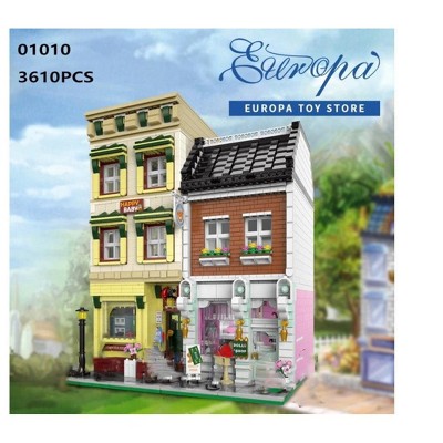 MPM Europe Street Toy Store Dining Flowers Room Grocery Building Block Bricks Cities Toys for Kids Christmas Gifts, 3623PCS