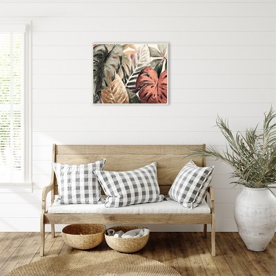 Beaded White Framed Botanical Canvas Wall Art
