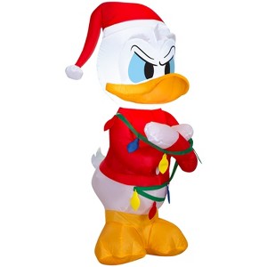 Gemmy Christmas Airblown Inflatable Donald Duck in Sweater w/Lights Disney , 3.5 ft Tall - 1 of 4
