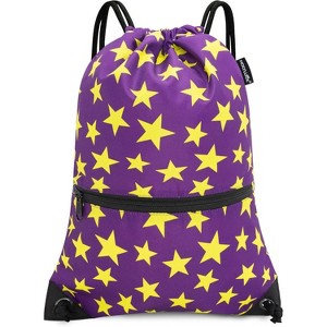 Drawstring Backpack, Lightweight Sports Gym Sack for Men & Women, Durable Cinch Snackpack for Beach - 1 of 4