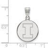 Black Bow Jewelry 14k White Gold Illinois Fighting Illini NCAA Medium Pendant - 2 of 3