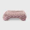 Elle Pets Printed Microsuede Cuddler with Plush Center Dog Bolster Bed - Blush - S - 3 of 4