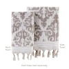 Mirage Fringe Bath Towel Dark Taupe - Saturday Knight Ltd.: 100% Cotton, Heavyweight Jacquard, Reversible - 3 of 3