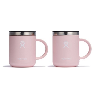 Hydro Flask 2pc Coffee Mug Set Trillium: 12oz BPA-Free Vacuum-Insulated Stainless Steel Travel Mugs with Lids, Pink