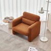 34"Lamb Fleece Fabric Sofa, Modern Single Sofa with Support Pillow for Apartment, Office, Living Room & Bedroom, Tool-Free Assembly.(Dark Orange) - 2 of 4