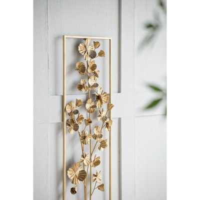 Ashlyn Gold Iron Botanical Wall Decor, 30" Height