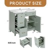 36" Bathroom Vanity with Ceramic Sink, Standard and Double-Layer Drawers, Soft Close Doors, Adjustable Shelves - Leovsnove - 3 of 4