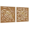 VidaXL Patio Wall Decorations 2 pcs 21.7 in.x21.7 in. Corten Steel Rose Design - 2 of 4