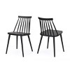 FURNIinspire Dining Chairs Set Of 2 Farmhouse Spindle Back Dining Chair, Simple Dining Room Chairs for Kitchen Island Bar, Black, 19.25"*17"*30.25" - 2 of 4