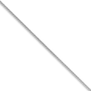 Black Bow Jewelry 1mm 10k White Gold Solid Spiga Chain Necklace - 1 of 4