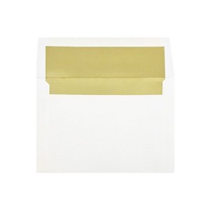 JAM Paper A8 Foil Lined Invitation Envelopes 5.5 x 8.125 White with Gold Foil 3243664I - 1 of 2