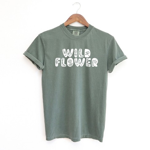 Simply Sage Market Women's Boho Wild Flower Short Sleeve Garment Dyed Tee :  Target