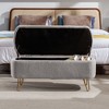 Lyngins Faux Fur Storage Bench, Ottoman with Storage, End of Bed Bench, Entryway Bench with Gold Legs, Storage Ottoman for Bedroom & Entryway - 3 of 4