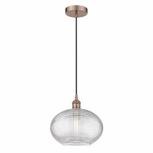 Ithaca - 1 Light Cord Hung Mini Pendant In Industrial Style-10.75 Inches Tall and 12 Inches Wide - 1 of 1