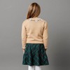 Hope & Henry Girls' Organic Long Sleeve Intarsia Trim Crew Neck Sweater, Camel Heather Trim Intarsia, XX-Small - 4 of 4