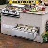Coucheta Rustproof Stainless Steel Outdoor Kitchen Drawers, Flush Mount Large Capacity BBQ Island Drawer & Venting Panel & Handles, Storage Cabinet - 2 of 4