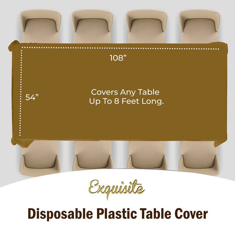 Crown Premium Quality Plastic Tablecloth Disposable, 4 of 7