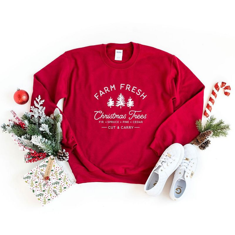 Simply Sage Market Women's Graphic Sweatshirt Farm Fresh Christmas Trees, 3 of 4