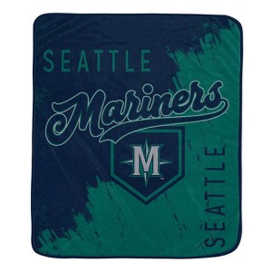 MLB Seattle Mariners Painted Plate Ultra Soft Blanket: Sports Team Logo Throw - 1 of 3