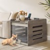 Modern Dog Crate Furniture with Charging Station & Hidden Acrylic Door ¨C Side Table for Small/Medium Dogs up to 45 lb - 2 of 4