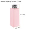 Unique Bargains Plastic Acetone Cleanser Nail Polish Remover Push Down Alcohol Dispenser Bottles 4 Pcs 500ML (17oz) Pink - 2 of 4