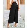 Women High Waisted Wide Leg Pants Flowy Pants Loose Fit Elastic Waist Pleated Trousers Comfy Elegant Business Casual Straight Leg Pants - 4 of 4