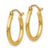 Black Bow Jewelry 2mm, 14k Yellow Gold Classic Round Hoop Earrings, 17mm (5/8 Inch) - 2 of 4