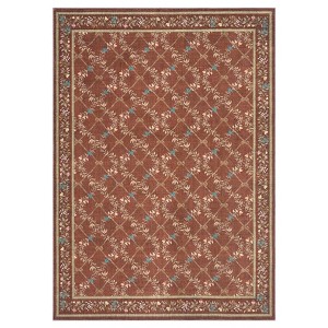 Modern Boho Farmhouse Bedroom Living Room Rugs, Floral Leaf Print Non Slip Throw Carpet for Dining Room Kitchen Office - 1 of 4