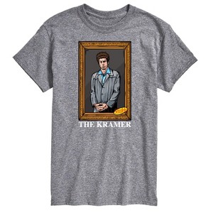 Men's Seinfeld The Kramer Portrait Short Sleeve Graphic T-Shirt - Athletic Heather - LG Big and Tall - 1 of 4