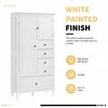KTMBDW 61.8" H Tall Bathroom Storage Cabinet with 2 Doors and 5 Drawers, Adjustable Shelves, Floor Cabinet for Bathroom, Living Room, Kitchen, White - 4 of 4