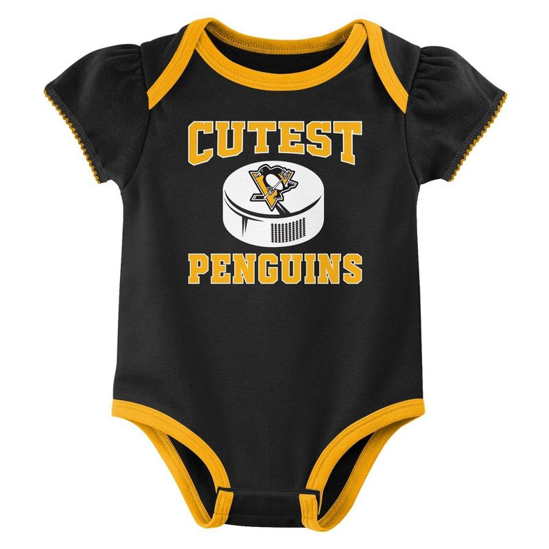 NHL Pittsburgh Penguins Infant Girls&#39; 3pk Bodysuit, 4 of 5