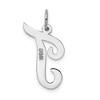 Black Bow Jewelry 14k White Gold, Madison Collection LG Classic Script Initial T Pendant - 3 of 4