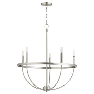 Quorum Lighting Tribute 5 - Light Chandelier in  Satin Nickel