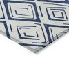 Navy Blue And Ivory Geometric Washable Indoor Outdoor Area Rug - 4 of 4