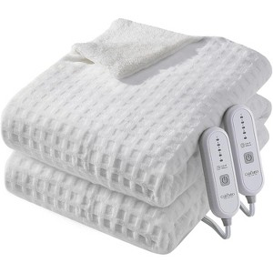 Electric Heated Blanket Throw, Ultra Soft Cozy Flannel Heating Blanket with 5 Fast Heat Levels - 1 of 4