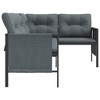 vidaXL Modern Outdoor Patio Corner Sofa - Anthracite Steel & Textilene Material – Comfortable Cushioned Seating - Side Storage Bags Included - 4 of 4