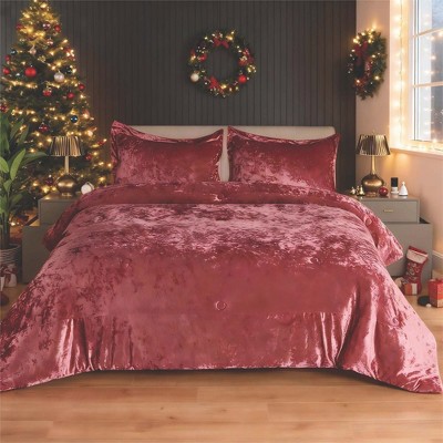 Juliette Luxe Comforter Set Velvet Lush with Soft Brushed Microfiber Reverse, Fluffy Comforter Bed Set, Matching Sham